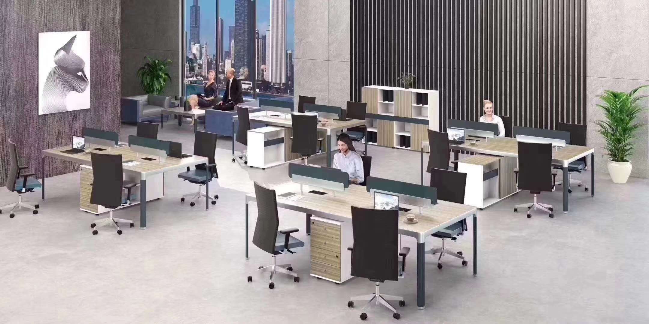 屏風四人辦公桌